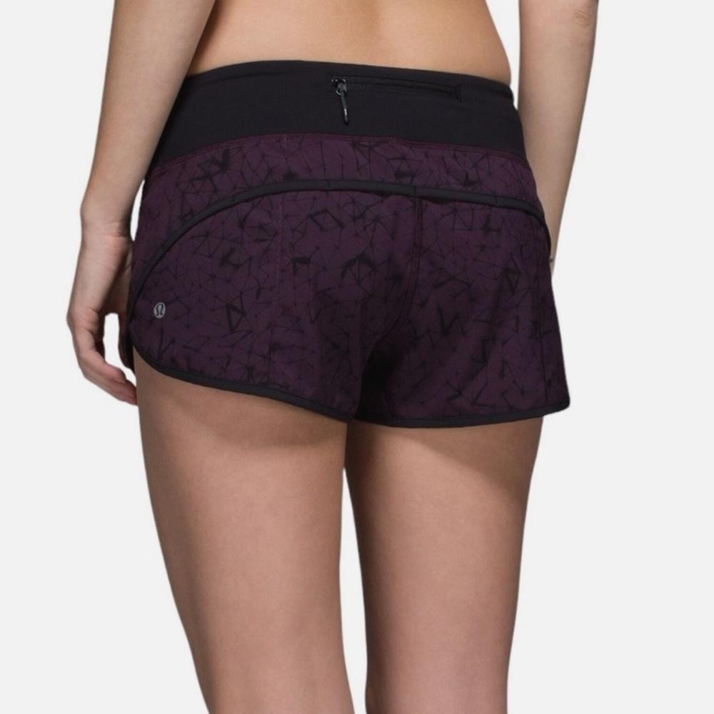 Lululemon Run: Speed Short – Star Crushed Black Cherry / Black Size Women’s 6